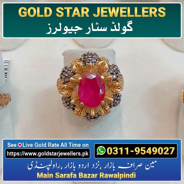 Stone Gold Ring Designs 149 By Gold Star Jewellers - Best Jewellers in Rawalpindi