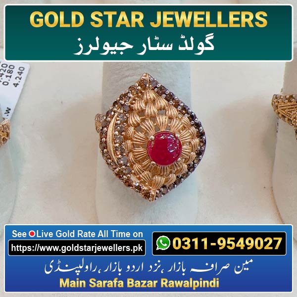 Stone Gold Ring Designs 150 By Gold Star Jewellers - Best Jewellers in Rawalpindi