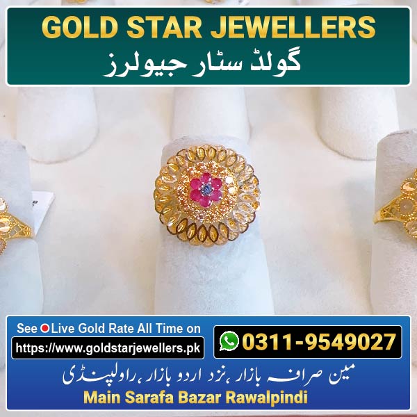 Stone Gold Ring Designs 157 By Gold Star Jewellers - Best Jewellers in Rawalpindi