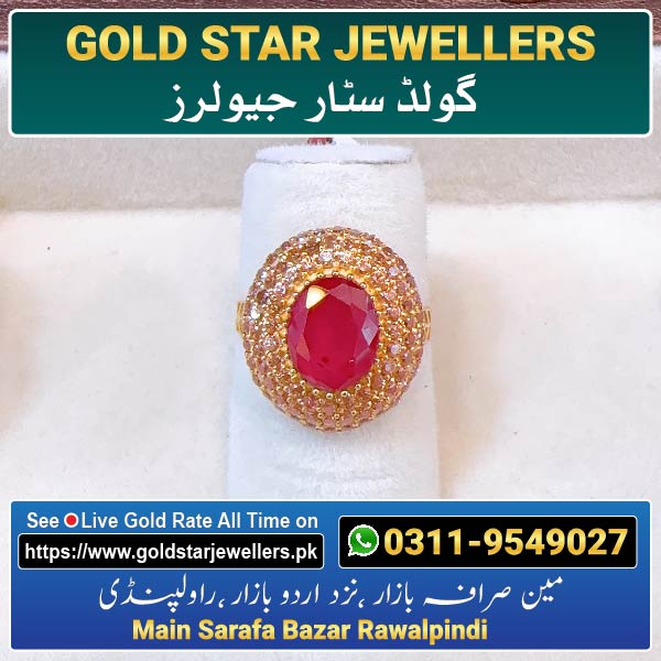 Stone Gold Ring Designs 182 By Gold Star Jewellers - Best Jewellers in Rawalpindi